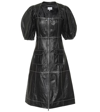 Robe midi en cuir | Ganni