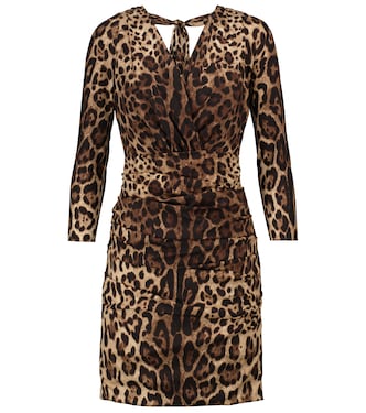 Leopard-print silk charmeuse minidress | Dolce&Gabbana