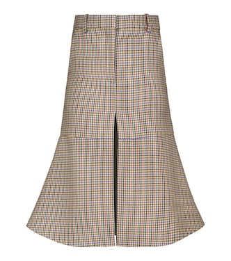 Falda midi de lana a cuadros | Stella McCartney