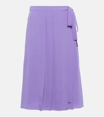 Pleated silk midi skirt | Prada