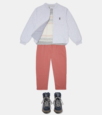 Schnürstiefel aus Leder | Brunello Cucinelli Kids