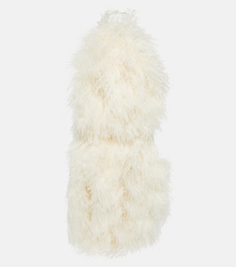 Feather-trimmed cady minidress | David Koma