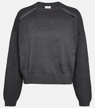 Jersey de algodón adornado | Brunello Cucinelli