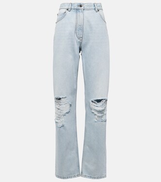Burty mid-rise distressed straight jeans | The Row