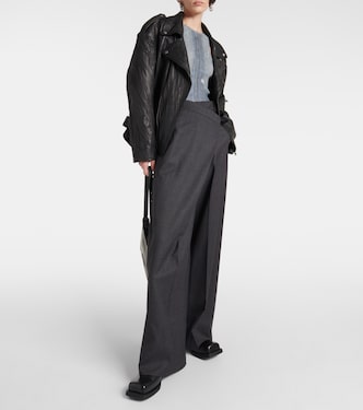 Asymmetric mid-rise wide-leg pants | Acne Studios