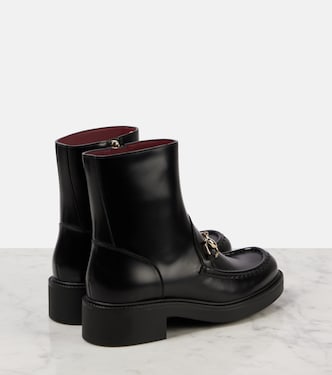 Horsebit leather ankle boots | Gucci