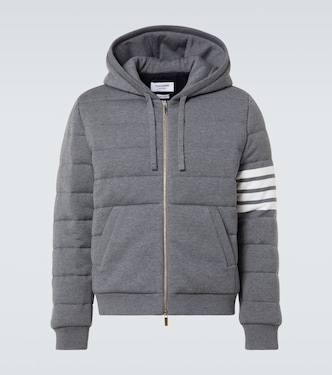 Felpa 4-Bar in lana vergine con zip | Thom Browne