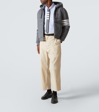 Felpa 4-Bar in lana vergine con zip | Thom Browne