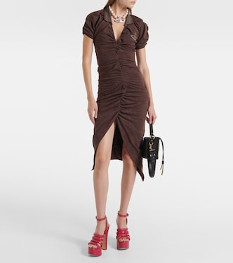 Pulling printed ruched midi dress | Vivienne Westwood