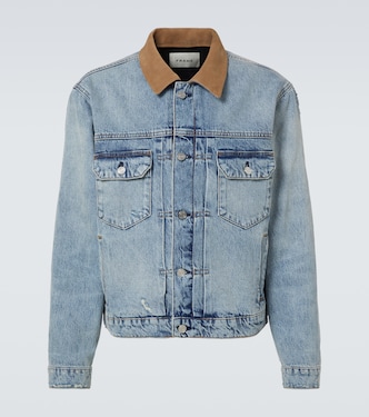 Jeansjacke mit Veloursleder | Frame
