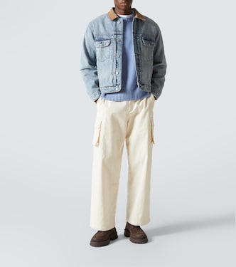 Jeansjacke mit Veloursleder | Frame