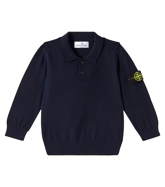 Compass cotton polo sweater | Stone Island Junior