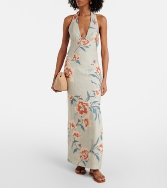 Vestido largo de lino floral | SIR