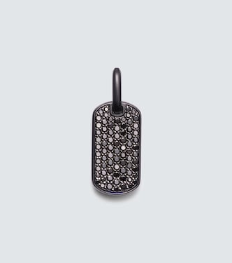 Chevron titanium and sterling silver pendant with diamonds | David Yurman