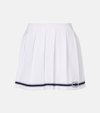 Intarsia pleated cotton-blend miniskirt | Gucci