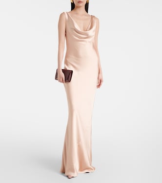 Draped satin gown | Norma Kamali