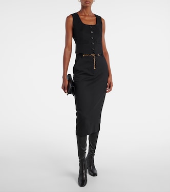 Belted wool pencil skirt | Veronica Beard