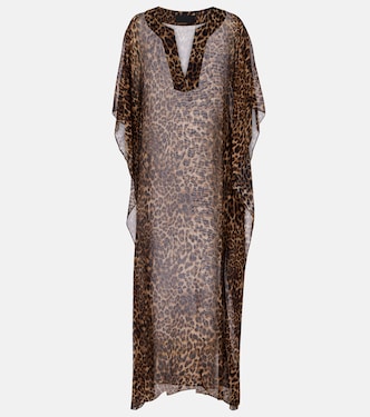 Erica leopard-print semi-sheer silk kaftan | Nili Lotan