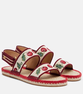 Leather-trimmed espadrille sandals | Valentino Garavani