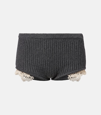 Crochet-trimmed cashmere shorts | Magda Butrym