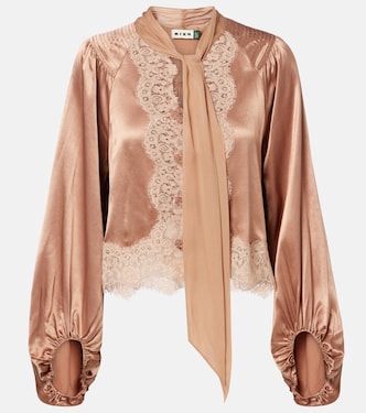 Nalani lace-trimmed satin blouse | Rixo
