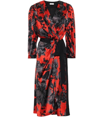 Floral silk-satin wrap dress | Dries Van Noten
