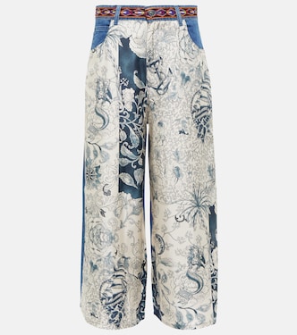 Culottes de seda y denim estampados | Etro