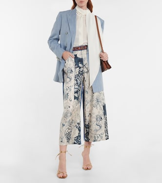 Culottes de seda y denim estampados | Etro