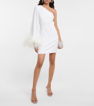 Davina feather-trimmed minidress | Rebecca Vallance