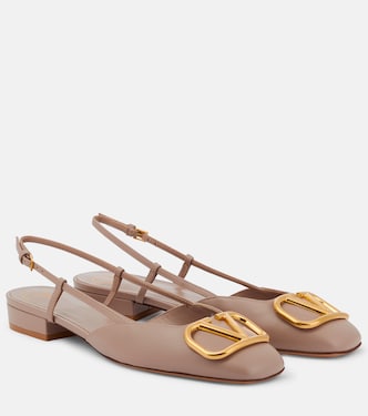 Slingback-Ballerinas VLogo aus Leder | Valentino Garavani