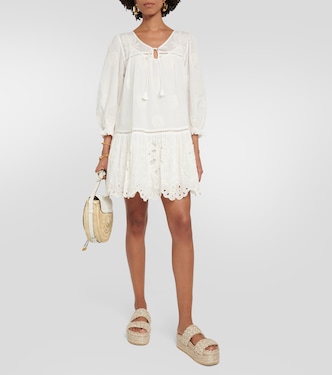 Renee embroidered cotton minidress | Velvet