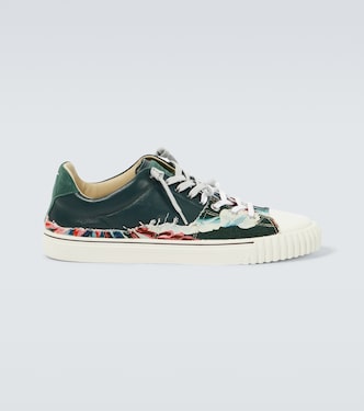 Sneakers in canvas con pelle e suede | Maison Margiela