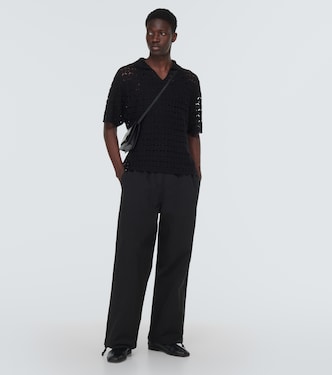 Pantalones de tiro alto en algodón | Commas