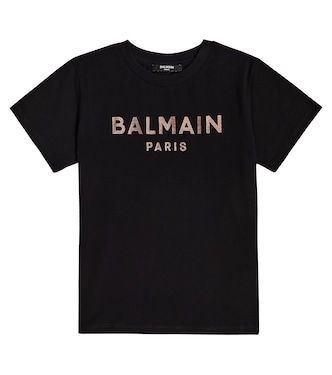 Camiseta en jersey de algodón con logo | Balmain Kids