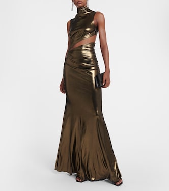 Cutout ruched metallic gown | Blumarine