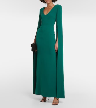 Cape-sleeve cady gown | Roland Mouret