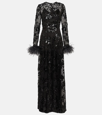 Verzierte Robe Malvina aus Seide | Erdem