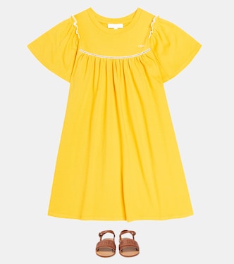 Abito in cotone con volant | Chloé Kids