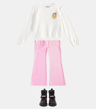 Felpa in misto cotone con stampa | Moschino Kids