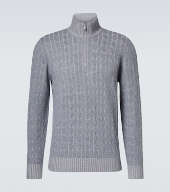 Pullover in cashmere a trecce  | Brunello Cucinelli
