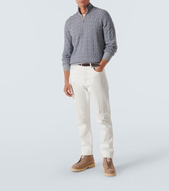 Pullover in cashmere a trecce  | Brunello Cucinelli