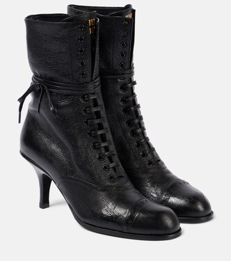 75 leather lace-up boots | Miu Miu