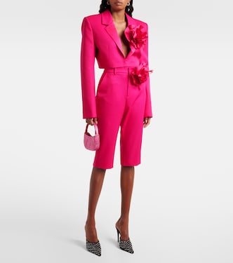 Blazer cropped in lana con applicazione | Area