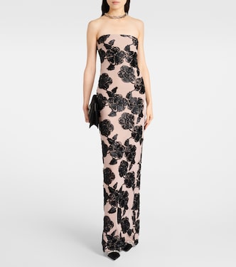 Floral mesh-trimmed gown | Rotate
