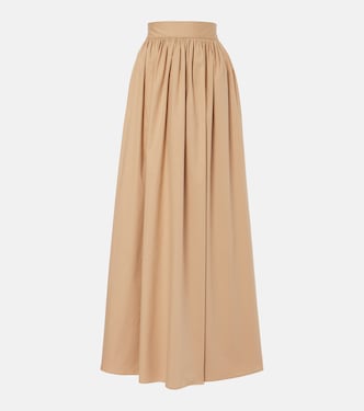 Seashell Solid cotton maxi skirt | Adriana Degreas