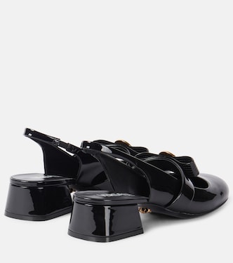 Slingback-Pumps Gianni Ribbon aus Lackleder | Versace
