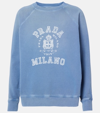 Felpa in jersey di cotone con logo | Prada