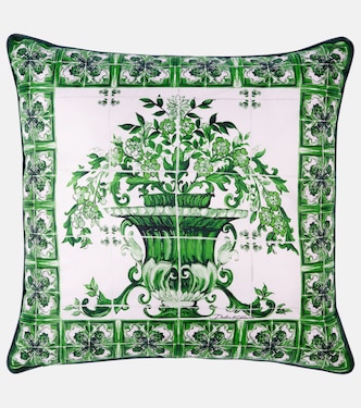 Small printed silk twill cushion | Dolce&Gabbana Casa