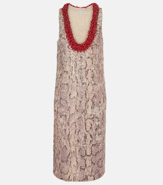 Robe midi imprimée à sequins | Dries Van Noten
