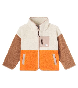 Colorblocked logo teddy jacket | Dolce&Gabbana Kids